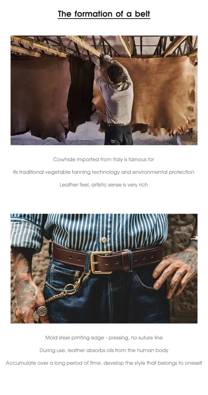 Thắt Lưng Da Bò Cao Cấp Maden Vintage Cho Nam Nữ