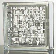 Clear glass block with decorative pattern for mosaic 