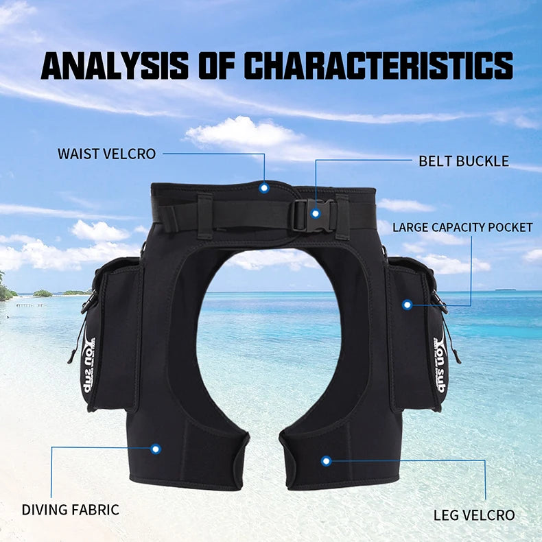 Quần bơi nam lặn co giãn, túi tiện dụng, dây đai