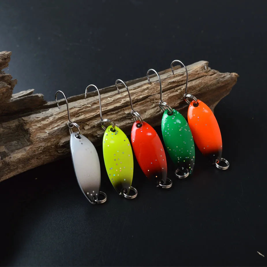 Bộ 5 Mồi Câu Kim Loại TOMA Dạng Lá Cá Lóc, Cá Trê