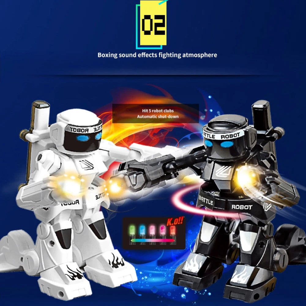 RC Robot Battle Boxing Robot Toy Remote Control Robot 2.4G Humanoid Fighting Robot with Two Control Joysticks Toys for Kids Gift - Daisan Mart