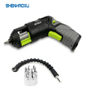 Mini Cordless Electric Screwdriver Pistol Rechargeable LED DIY 7-Piece