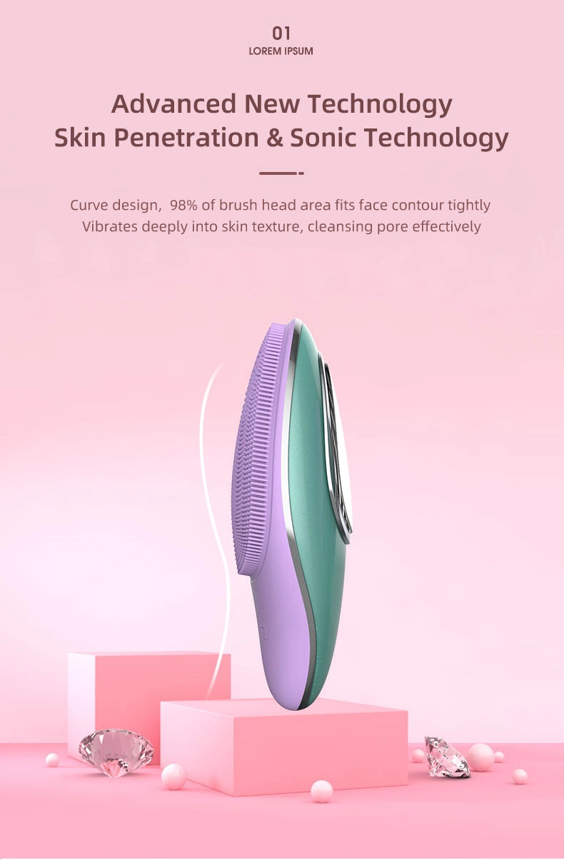 Cọ rửa mặt và mát xa tắm silicon sạc USB chống nước làm sạch sâu lỗ chân lông di động OEM