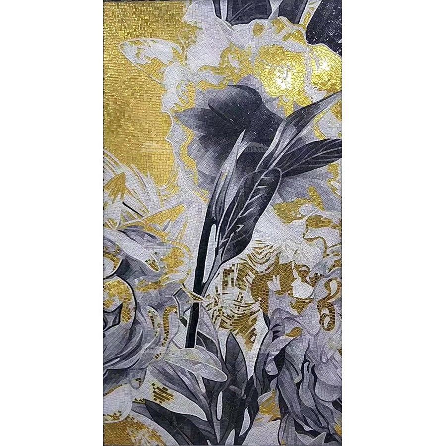 3D handmade flower mosaic painting for swimming pool wall 
