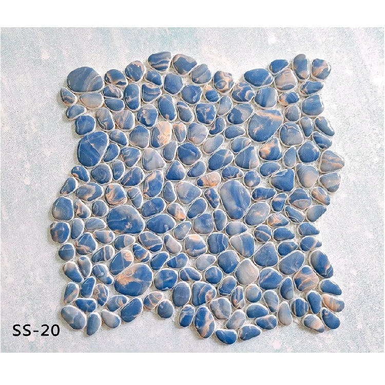 Factory Supply Bathroom Wall Tiles  Mixed Color Pebble Art Mural Wall Tiles Glass Mosaic SS-01 - Daisan Mart