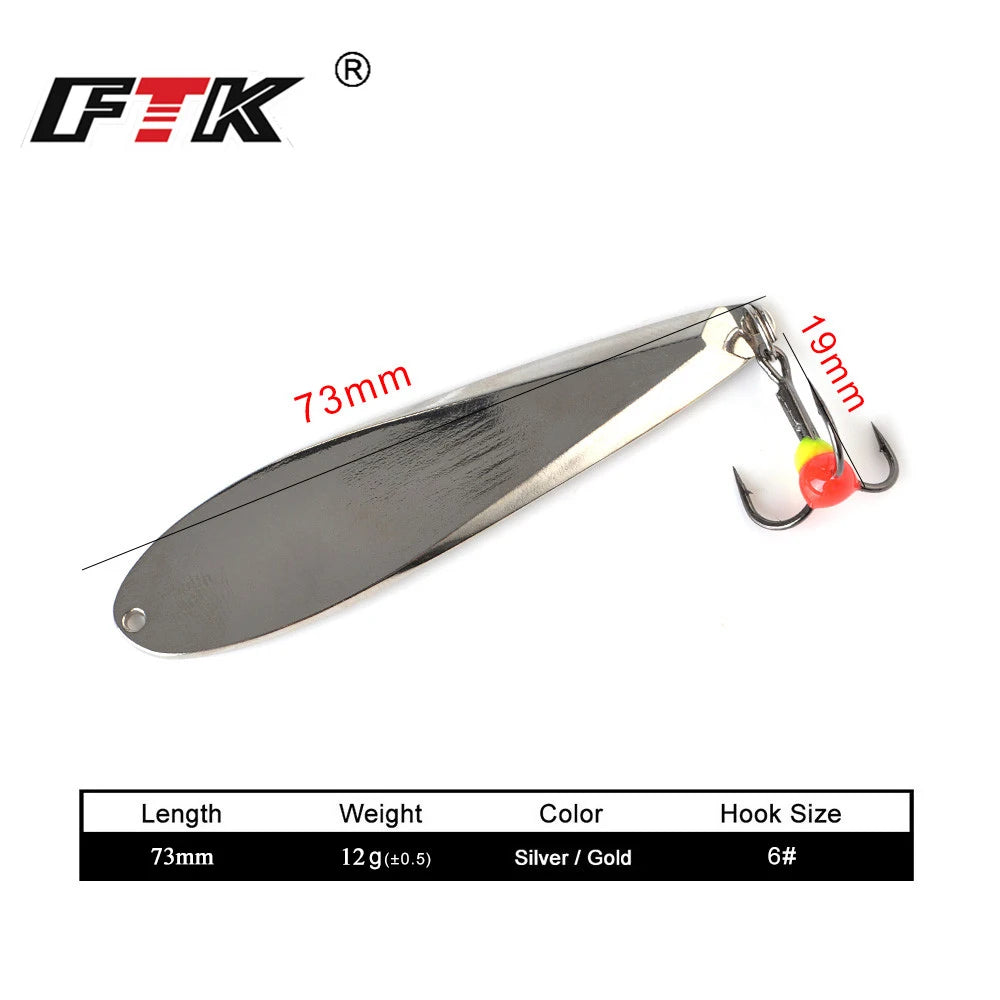 Mồi Câu Băng Dọc Vàng Bạc 73mm 12g Cá Chẽm Cá Mang