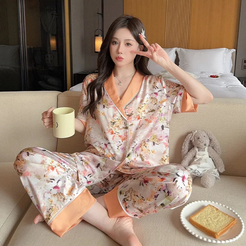 SAMWESTART Women's Premium Snow Silk Pajamas