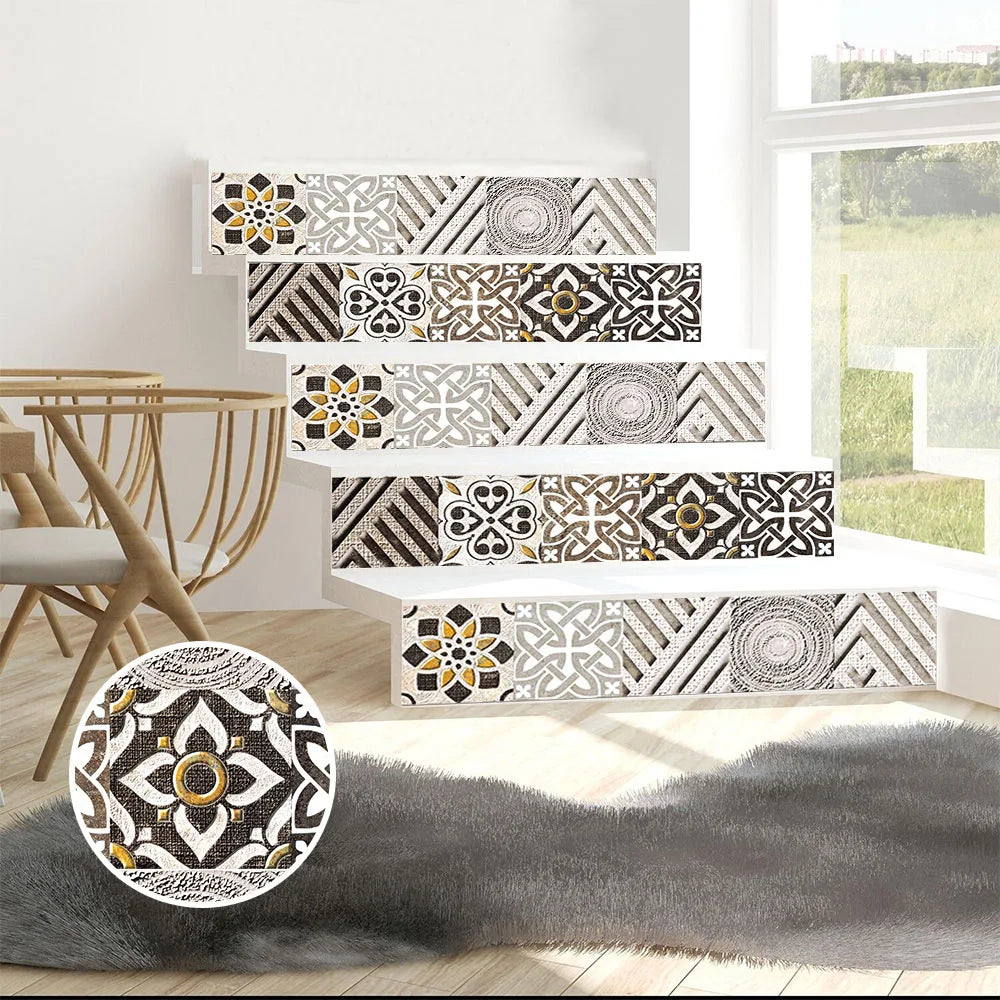 10 Pieces PVC Blue Gray Brick Wall Stickers