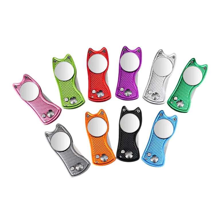 Golf Green Divot Repair Tool with Metal Marker