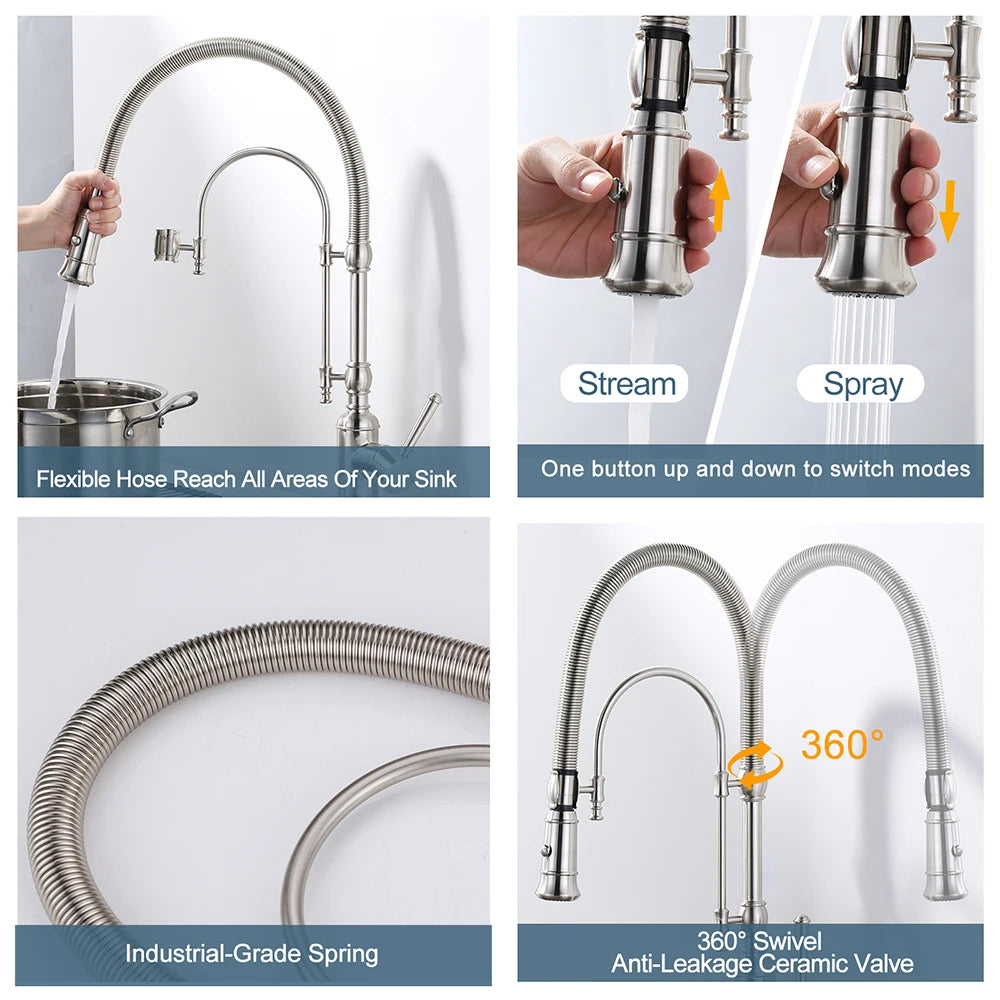 Vòi nước bếp kim loại đồng cao cấp