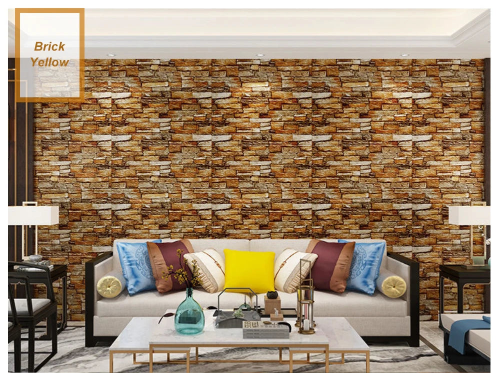 10 Pcs 3D Peel and Stick Wall Stickers Home Decor Living Room Waterproof Foam Vinyl PVC 70X77CM Self Adhesive Panels Wallpaper