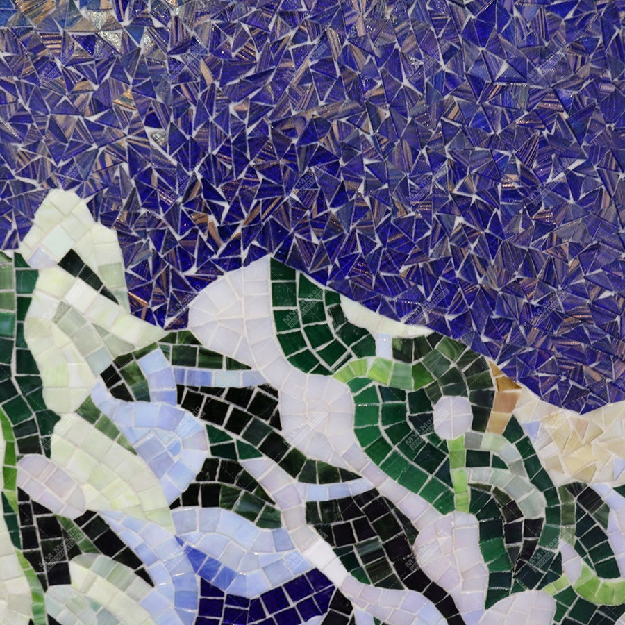 Beautiful hand cut turtle animal glass mosaic, custom tiled 