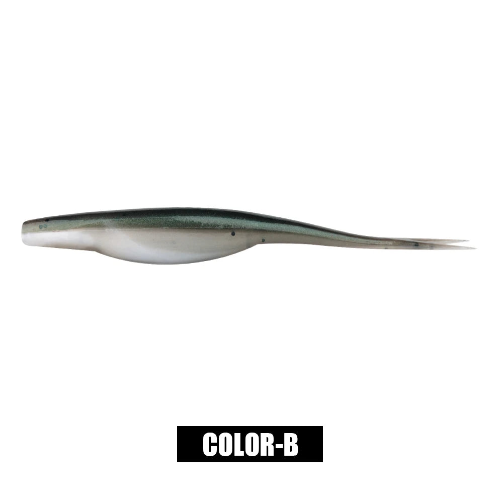 Spinpoler TPR Floating 5”Jerk Bait Shad Minnow Soft Fishing Lure 10x Tough Artificial Bait Split Tail Drop Shot Bass Pike Zander - Daisan Mart
