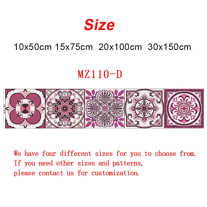 10/15/20/30cm Purple Retro Strip Tiles Wall Sticker Kitchen Stairs Tile Decoration Wallpaper Peel &amp; Stick Waterproof Art Mural