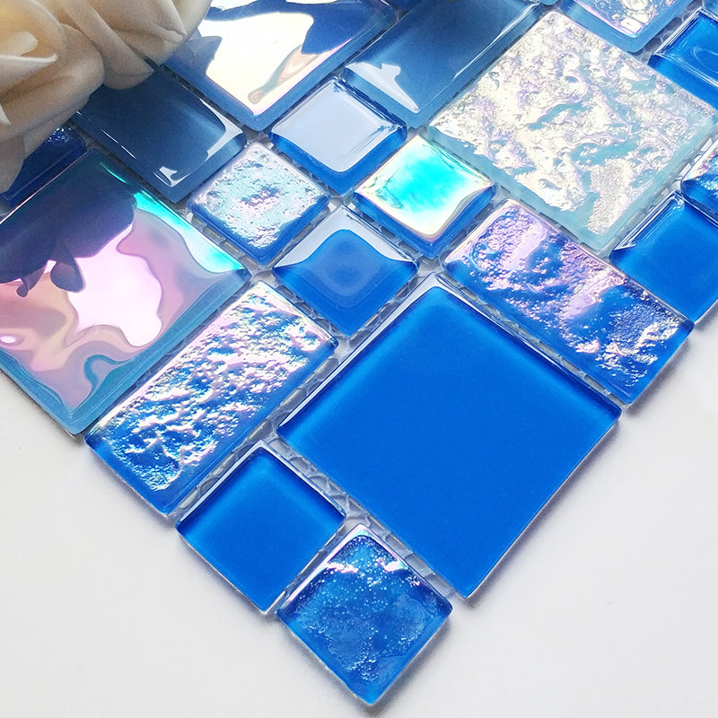 Modern glass mosaic tiles 4mm thick, glossy surface 