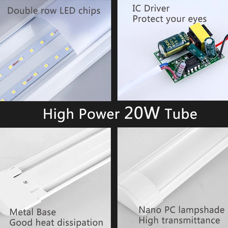 T5/T8 LED Tube Lights for Kitchen Ceiling Wardrobe 220V