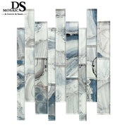 Kitchen bathroom wall tiles with marble imitation glass with flooring feature, interior design solution 
