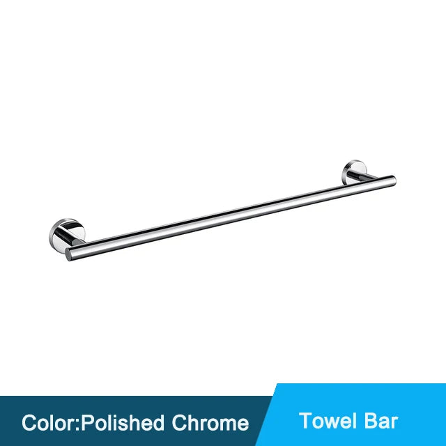 Black Wall-mounted Black Stainless Steel Towel Rack Set Towel Bar Toilet Paper Holder Robe Towel Hooks Bathroom  Accessories Kit - Daisan Mart