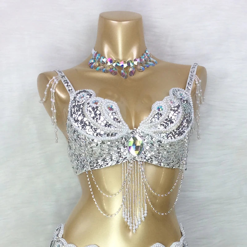 Áo Bra Múa Bụng Đính Hạt Sequin Gợi Cảm Sân Khấu - Daisan Mart