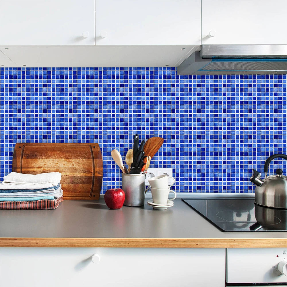 Waterproof Blue Brick Decal for Interior Decoration