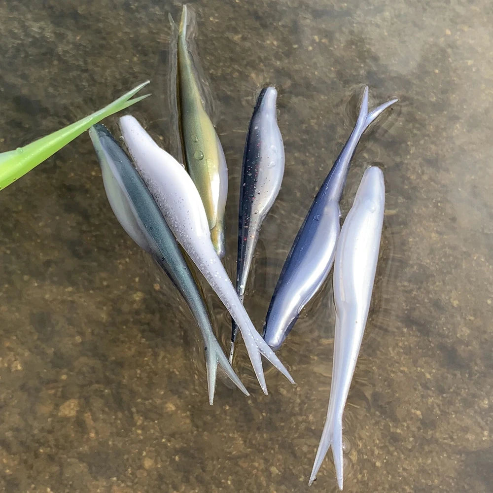 Rosewood Jerk Shad TPR Floating Soft Bait Fishing Lure Drop Shot Jerk Bait Minnow Use Jighead For Sea Fishing Perch Zander Bass