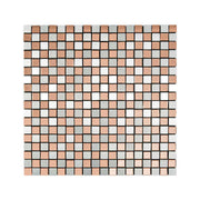 Brown and white mini square wall stickers glass mosaic peel and stick for bathroom 