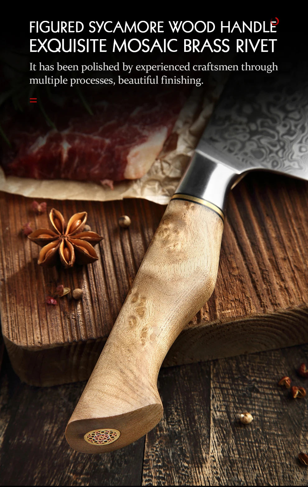 HEZHEN Kitchen Knife 67 Layers Damascus Steel Professional