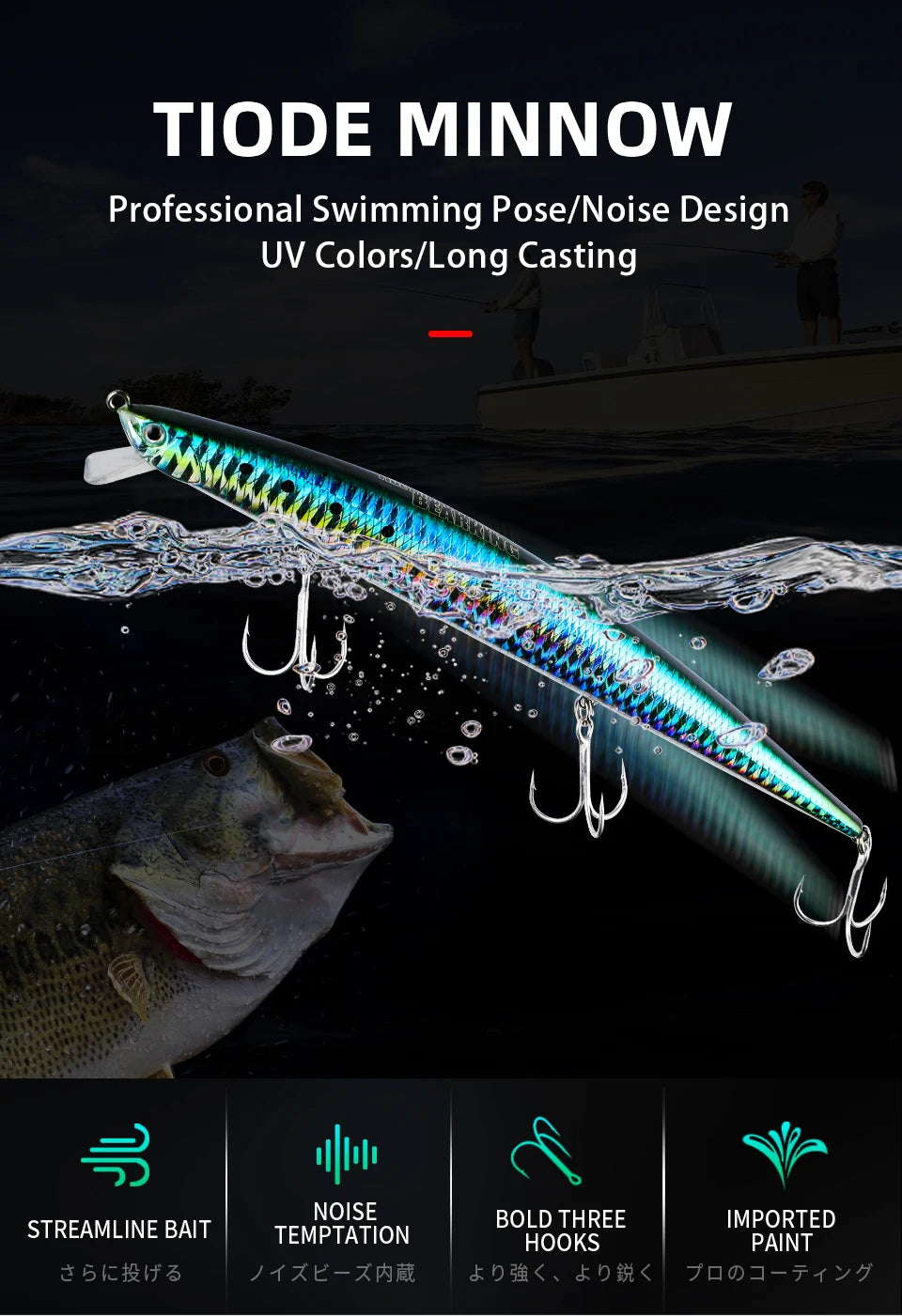 Mồi Câu Chuyên Nghiệp Bearking 175mm Nổi Slim Minnow