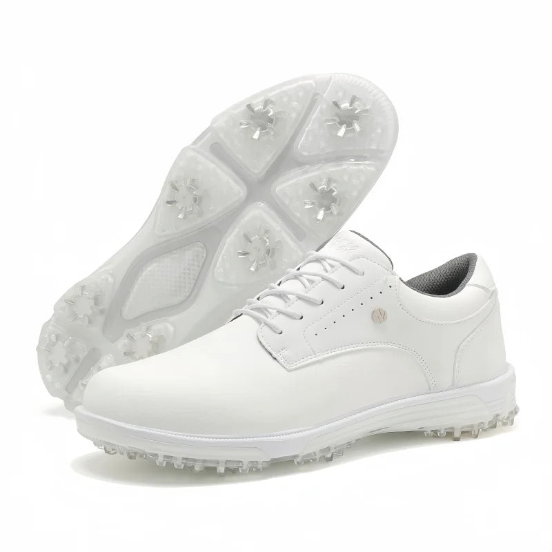 Men's and Women's Leather Golf Shoes Waterproof Rubber Sole Printed Logo
