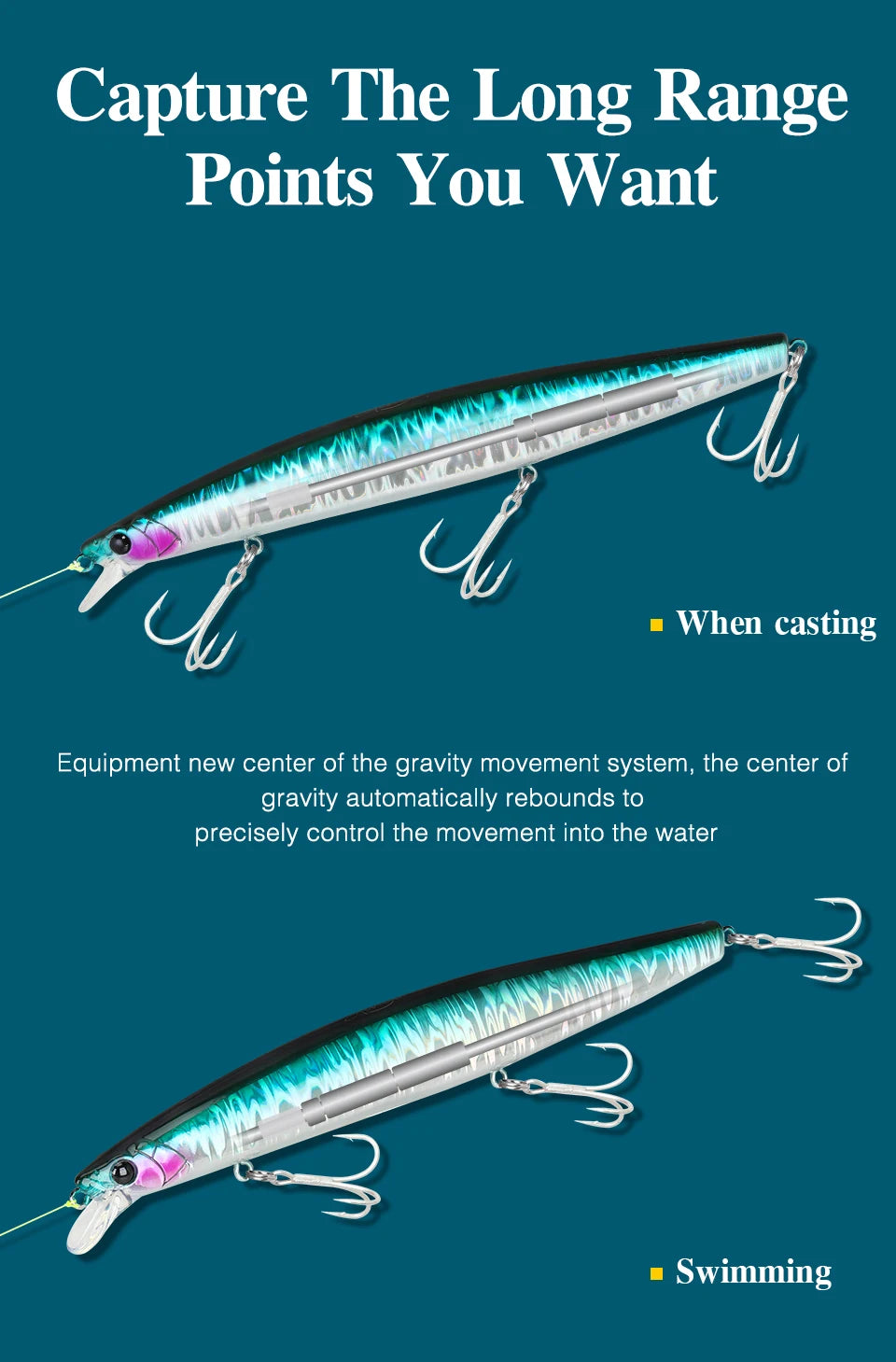 TSURINOYA 34.2g STINGER 163S Sinking Minnow 163mm Sea Fishing Lure Hard Artificial Pike Fishing Baits Tackle DW119