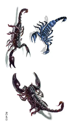 3D Spider Tattoo Scorpion Temporary Tattoo Stickers For Halloween Fake Tatto Body Art Tatuajes Joke Tatouage Temporaire