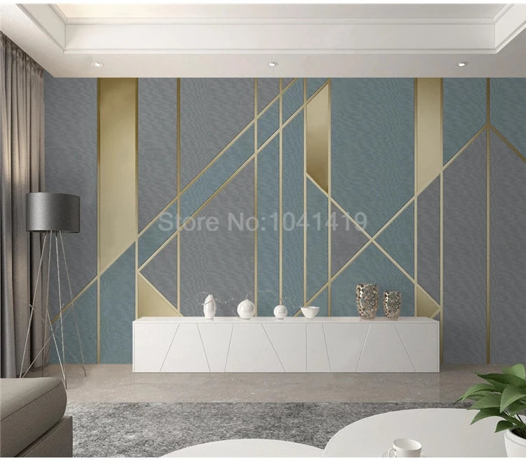 Custom 3D Wall Mural Modern Simple Geometric Line Photo Wallpaper Living Room TV Sofa Bedroom Wall Painting Papel De Parede 3 D