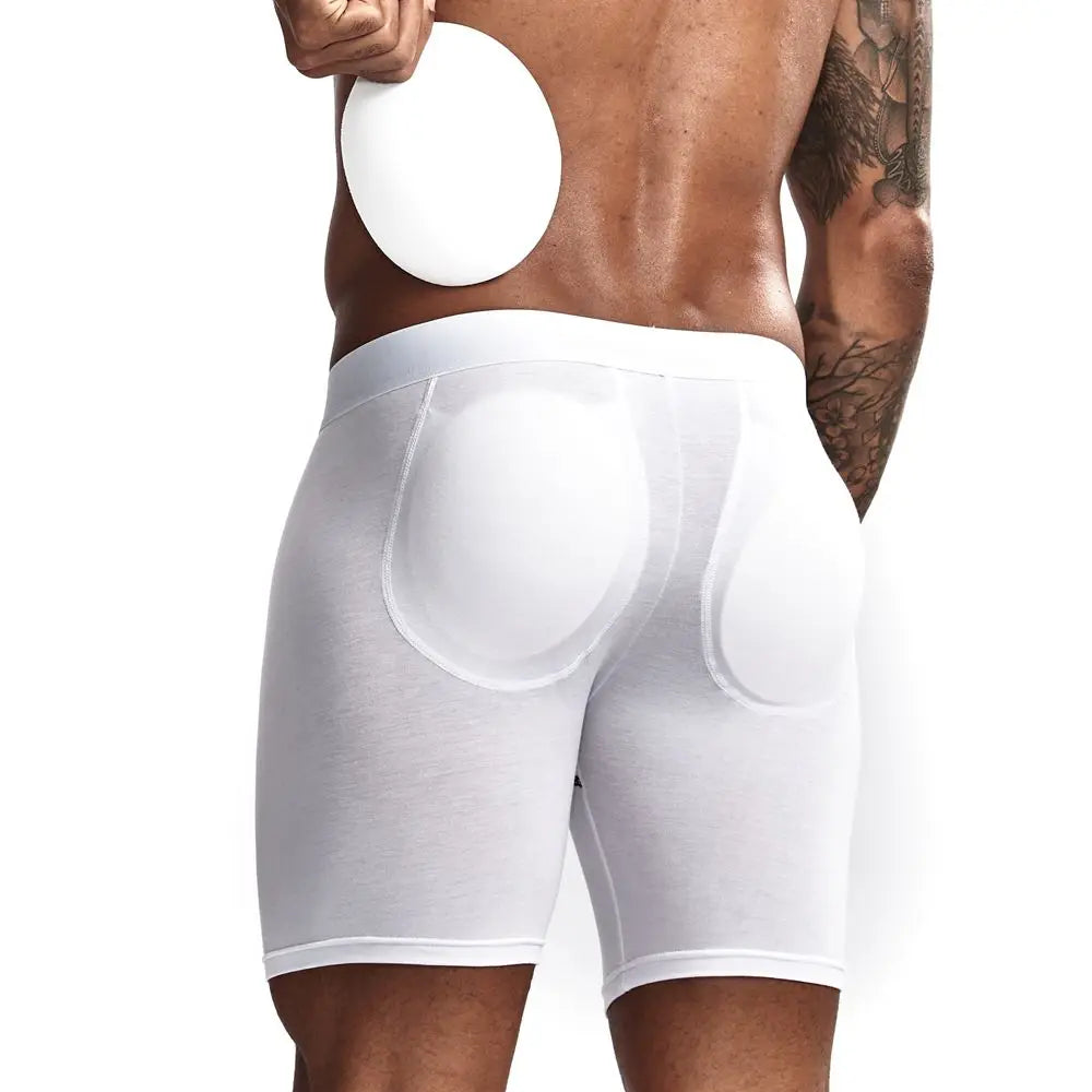 Men's Breathable Cotton Padded Butt Underwear with Removable Pads