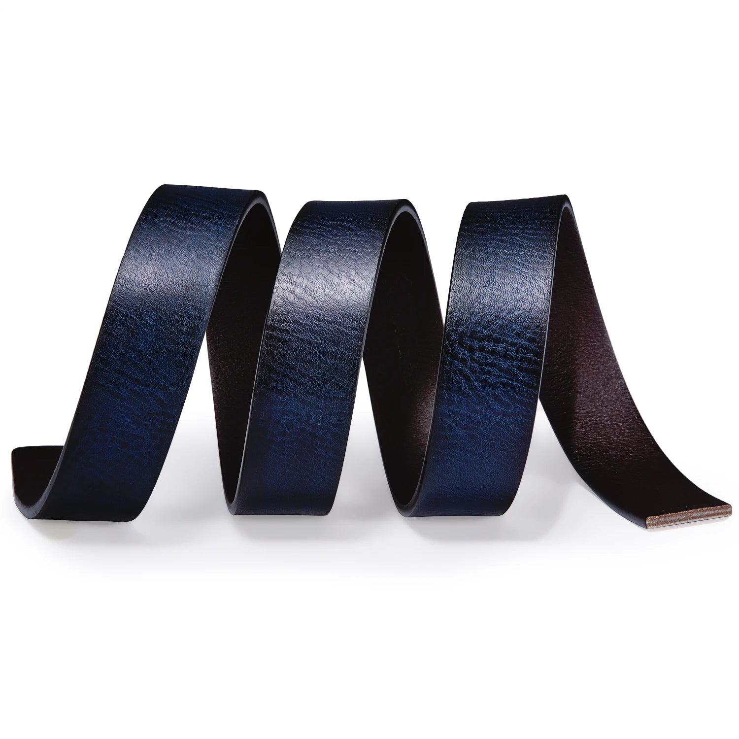 XXL Men's Automatic Dragon Hi-Tie Dark Blue Leather Belt