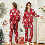 Bộ Pyjama Lụa Sữa Dài Tay Tuỳ Chỉnh - Nút Gài 2 Món
