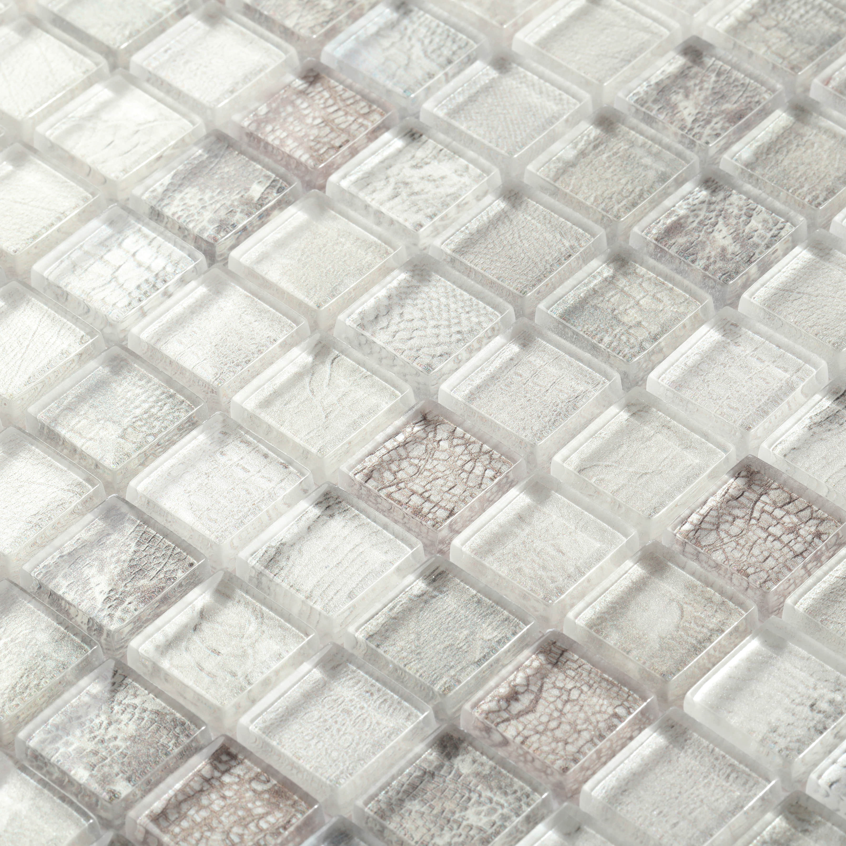 Modern glass mosaic tiles 23x23x8mm wild animal puzzle design 