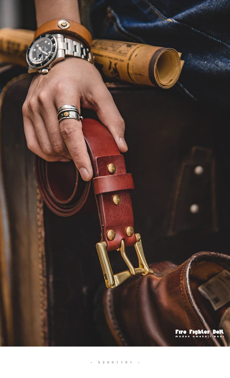 Thắt Lưng Da Bò Cao Cấp Maden Vintage Cho Nam Nữ