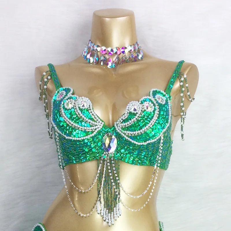 Áo Bra Múa Bụng Đính Hạt Sequin Gợi Cảm Sân Khấu - Daisan Mart