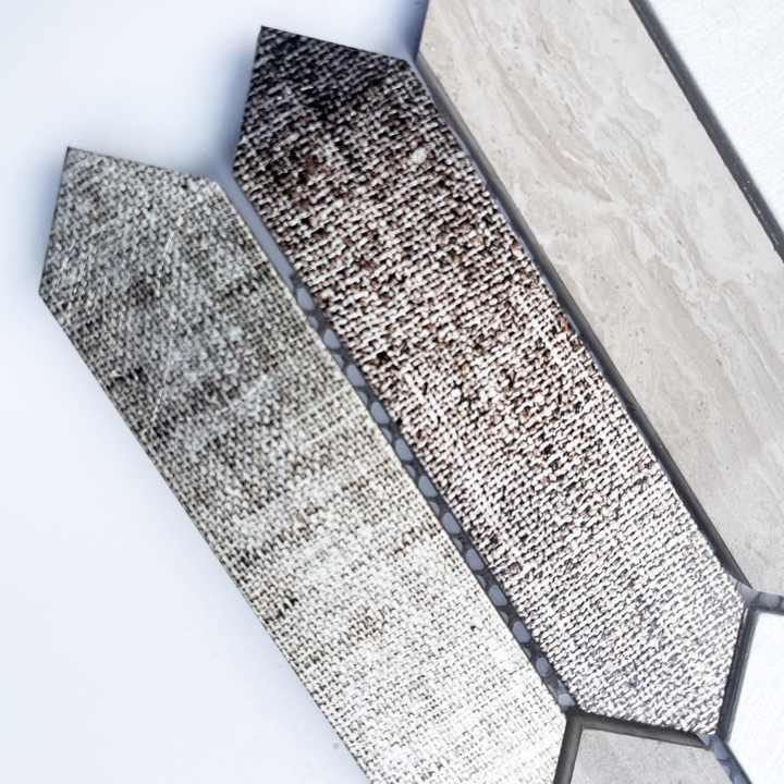 LPD2211 long hexagon metal mosaic tile modern design for interior wall decoration of bathroom kitchen 