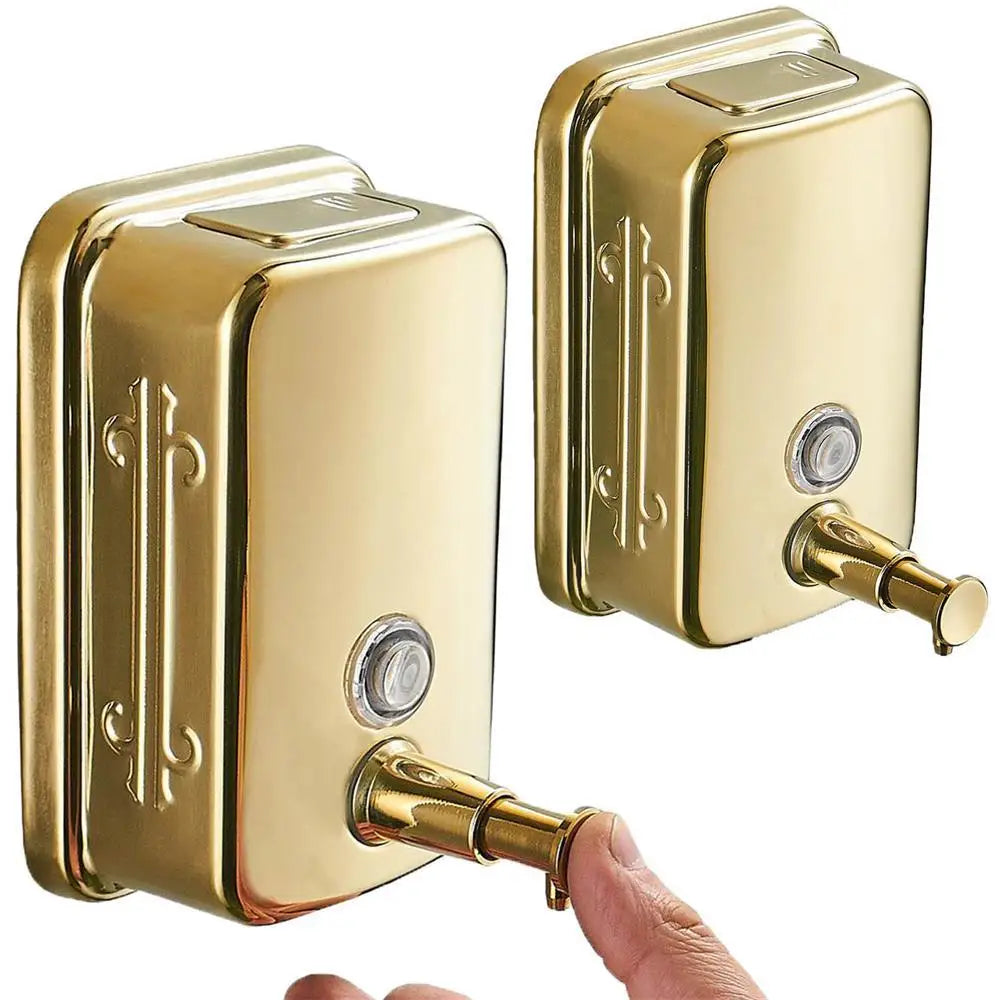 Bình Xà Phòng Treo Tường Inox Vàng Sang Trọng 304 - Daisan Mart