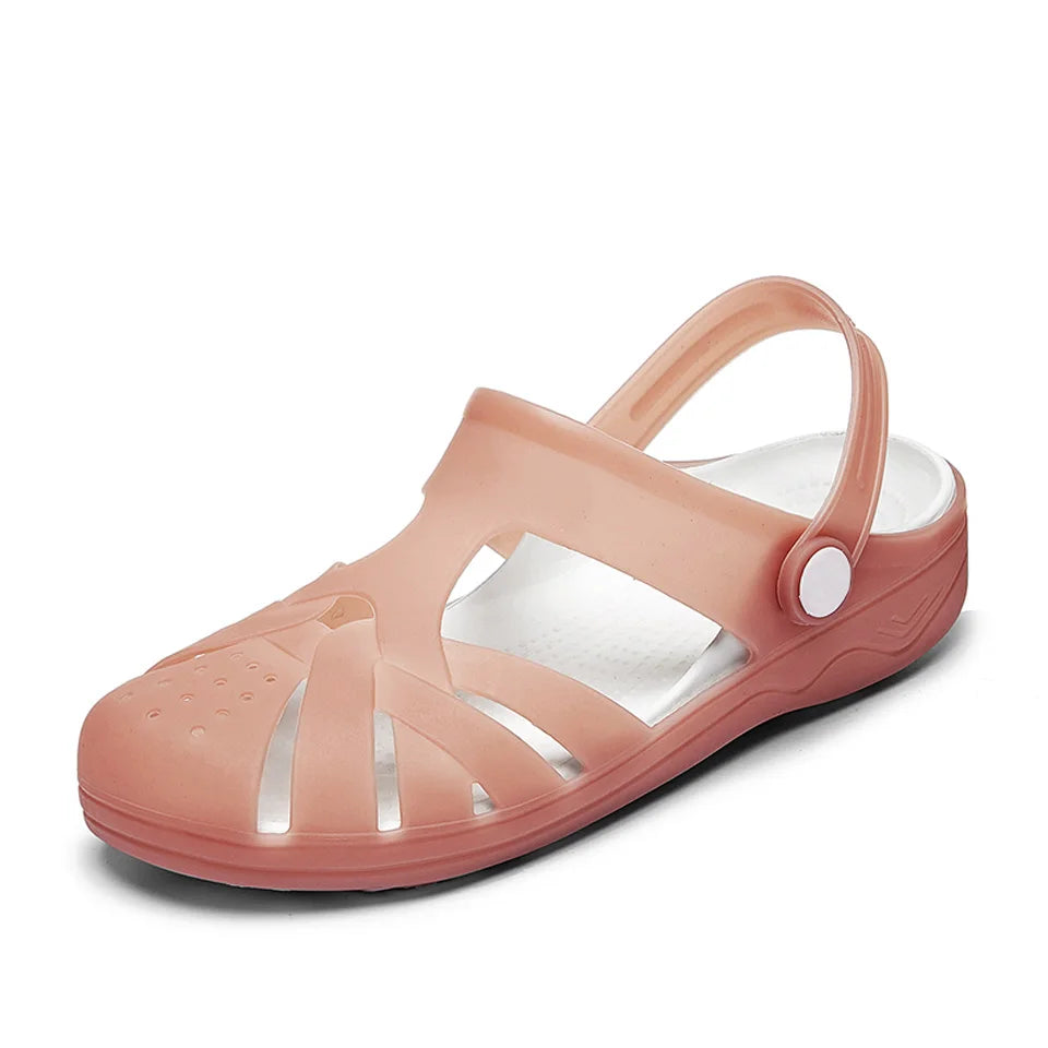 Dép Sandal Nữ Mùa Hè Thoải Mái Màu Kẹo PVC Bãi Biển