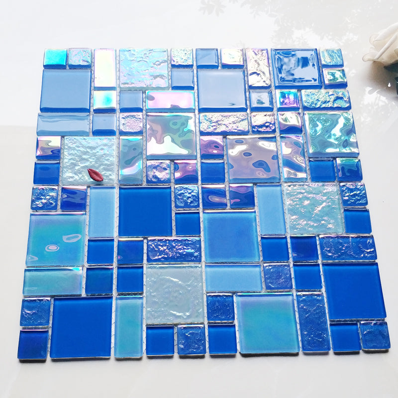 4mm glossy modern design glass mosaic tiles for interior wall decoration 