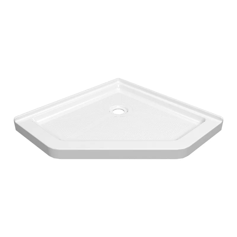 Stock in USA Bathroom Center Drain Shower Base Anti Slip Texture Diamond White Acrylic Shower Tray