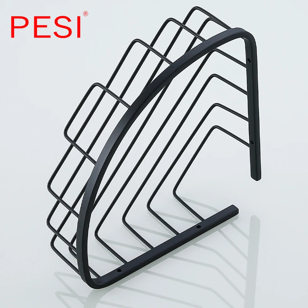 Bathroom Shelf Black Stainless Steel Single Bathroom Shelves Shower Storage Rack Wall Mounted Corner Basket Shampoo Shelf. - Daisan Mart