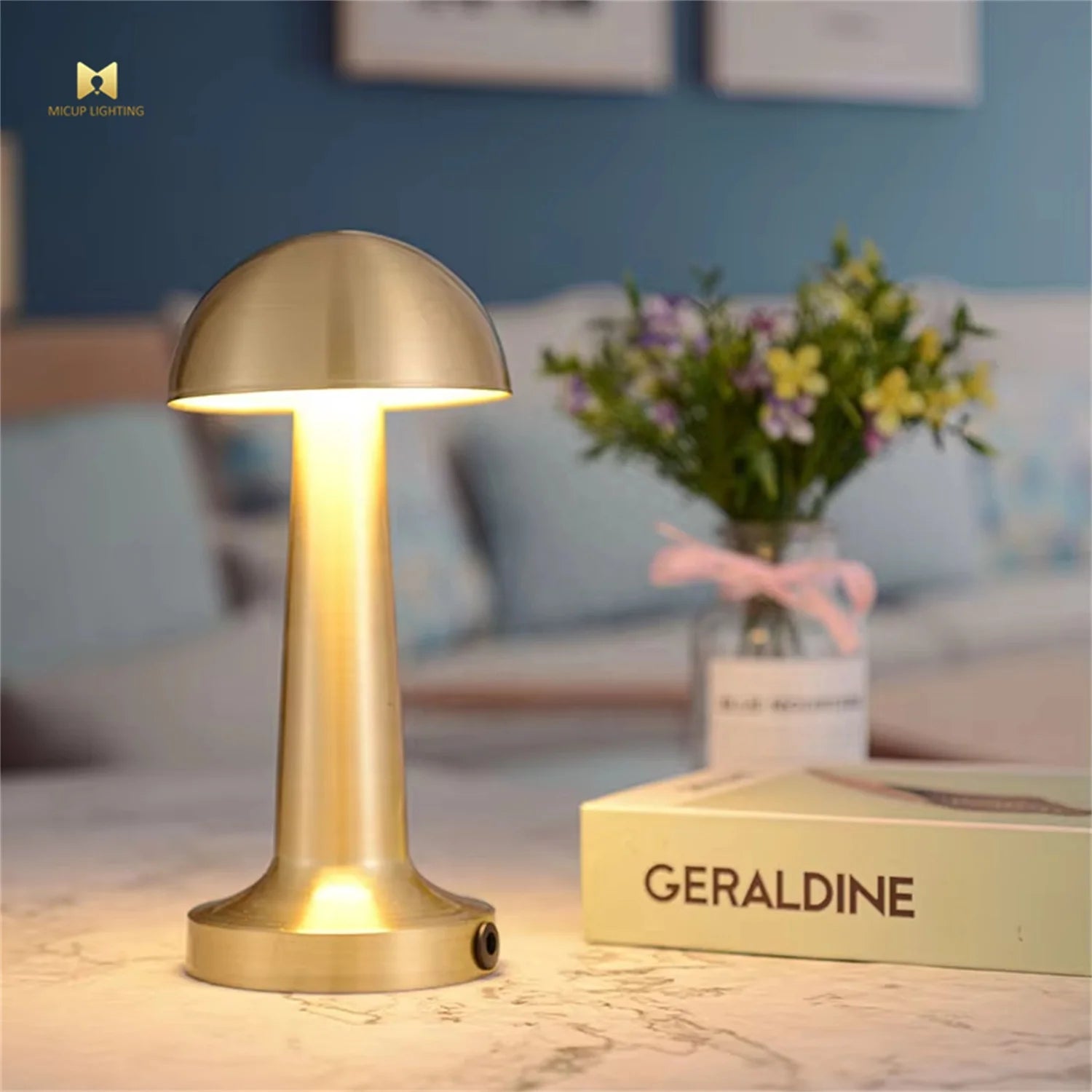 Modern Design Cordless Table Lamp Dome LED Rechargeable with Battery Power Small Portable for Home Office Living Room