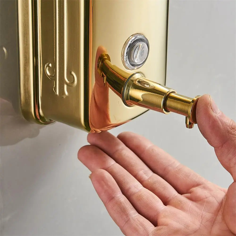 Bình Xà Phòng Treo Tường Inox Vàng Sang Trọng 304 - Daisan Mart