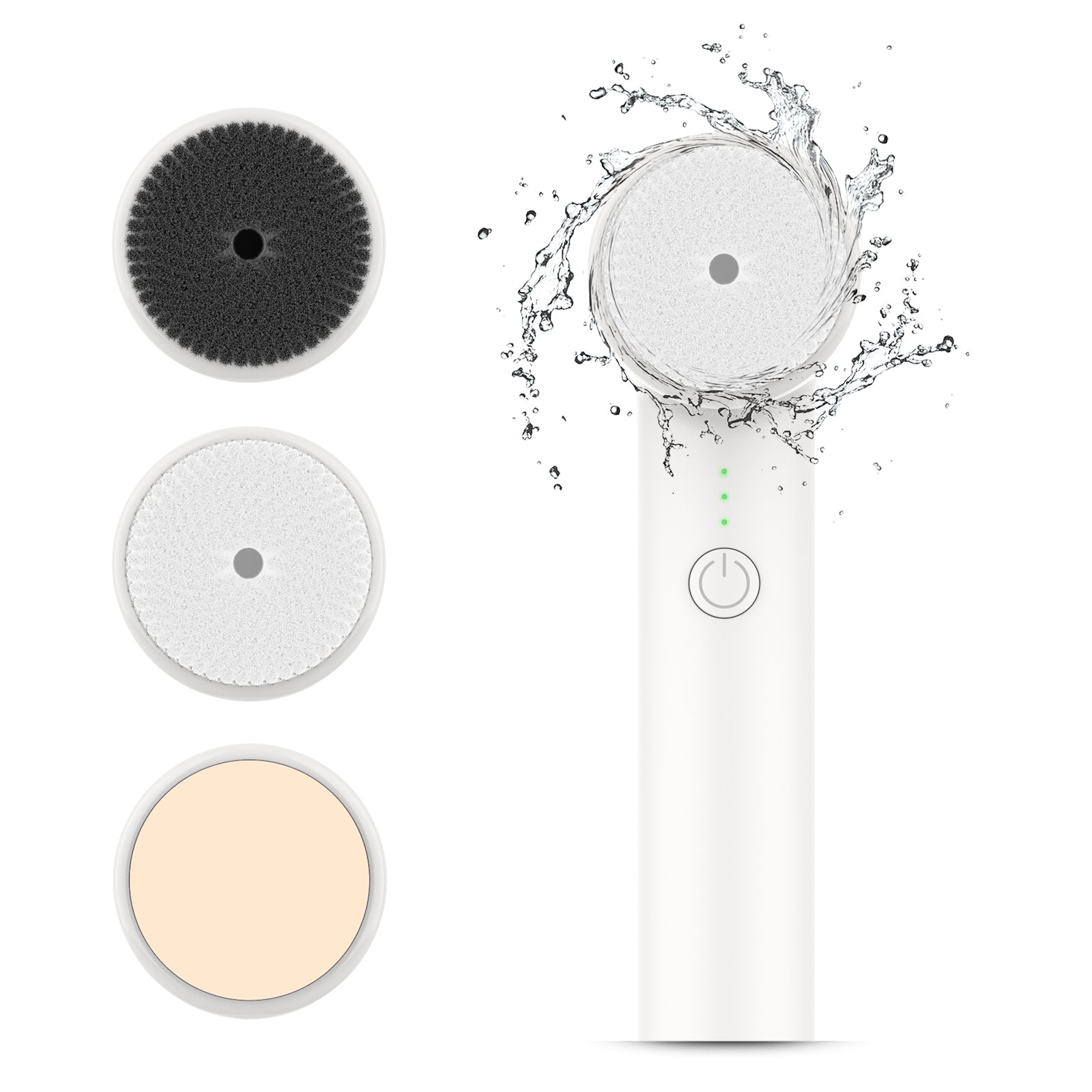 Electric facial cleanser with soft, skin-friendly, waterproof silicone brush head 