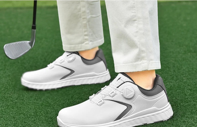 Giày Golf Trắng Không Đinh Lót Cotton Thoáng Khí