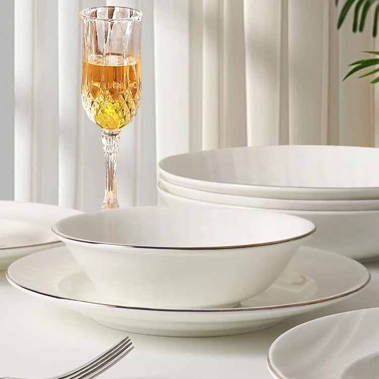 20pcs Ceramic Porcelain Dinnerware Sets Wholesale Luxury Embossed Bone China Dinner Set