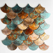 Special color aluminum fish scale wall tiles with modern design for kitchen, living room, bathroom, villa decoration backsplash 